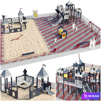 Playground children's town 3D Model Vray, Corona
