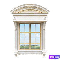 Classic facade window 3D Model Vray