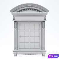 Classic facade window 3D Model Vray