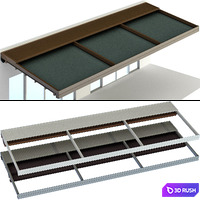 Metal pergola gazebo canopy with awning 3D Model Vray, Corona