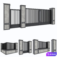 Garden gate & wall set