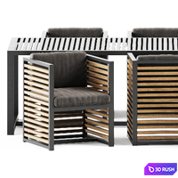 Outdoor Table and Armchair Dna teak by Gandia Blasco / Outdoor furniture 3D Model Corona