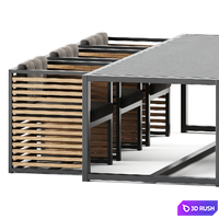 Outdoor Table and Armchair Dna teak by Gandia Blasco / Outdoor furniture 3D Model Corona