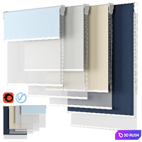 Roller Blind 83 | Dual Roller Shades | Blinds Direct 3D Model Vray, Corona