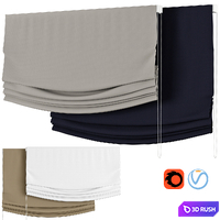 Roman Curtains 139 | Relax Roman Shades | Vitra 3D Model Vray, Corona