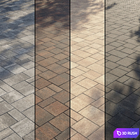 Paving Type 2 Set 2 3D Model Vray, Corona