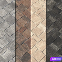 Paving Type 2 Set 2 3D Model Vray, Corona