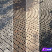 Paving Type 2 Set 6 3D Model Vray, Corona
