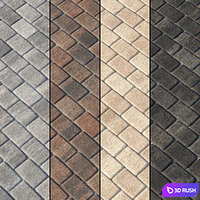 Paving Type 2 Set 6 3D Model Vray, Corona
