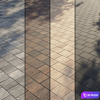 Paving Type 2 Set 7 3D Model Vray, Corona