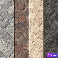 Paving Type 2 Set 7 3D Model Vray, Corona