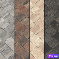 Paving Type 2 Set 10 3D Model Vray, Corona