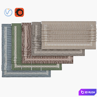 Set of Roman blinds 14 3D Model Vray, Corona