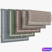 Set of Roman blinds 14 3D Model Vray, Corona