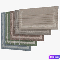 Set of Roman blinds 14 3D Model Vray, Corona