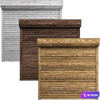 Wooden Roll shutter systems 3D Model Vray, Corona