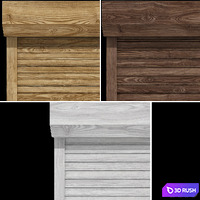 Wooden Roll shutter systems 3D Model Vray, Corona