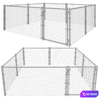 Mesh fencing 3D Model Vray, Corona