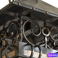 Chimney on a pipe with a weather vane 3D Model Vray, Corona