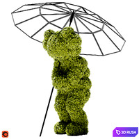 Kaws Booth Bush 3D Model Corona