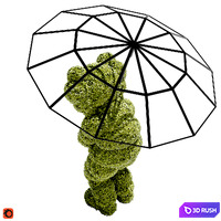 Kaws Booth Bush 3D Model Corona