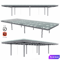 Glass canopy 3D Model Vray, Corona