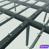 Glass canopy 3D Model Vray, Corona
