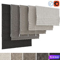 Roman curtain set 16 3D Model Vray, Corona