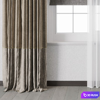 Hadi Curtain With Roman Blinds 56 3D Model Vray, Corona
