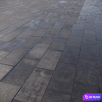 Paving slabs 600x300 mm 3D Model Vray, Corona