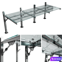 GLASS CANOPY NO13 ( CAR PARKING GLASS CNOPY) 3D Model Vray, Corona