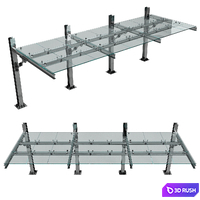 GLASS CANOPY NO13 ( CAR PARKING GLASS CNOPY) 3D Model Vray, Corona
