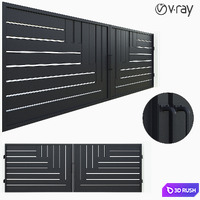 MODERN MS MAIN GATE 3D Model Vray