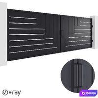 MODERN MS MAIN GATE 3D Model Vray