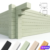Glued laminated timber - dyed and natural 3D Model Corona