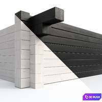 Glued laminated timber - dyed and natural 3D Model Corona