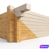 Glued laminated timber - dyed and natural 3D Model Corona