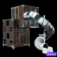 Game complex Halo Cubic 3D Model Corona