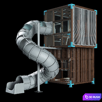 Game complex Halo Cubic 3D Model Corona