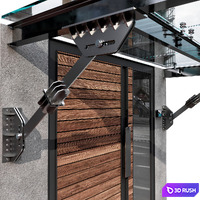 MODERN ENTRANCE WITH GLASS CANOPY NO3 3D Model Vray, Corona