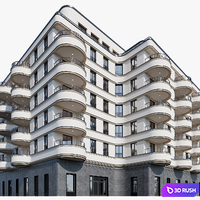 Residential building 17 3D Model Vray, Corona