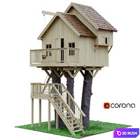 Tree house 3D Model Corona
