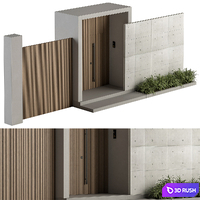 Outdoor Entrance and Fence 05 - Architecture Element 3D Model Vray, Corona