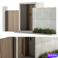 Outdoor Entrance and Fence 05 - Architecture Element 3D Model Vray, Corona