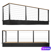 Railing 02 3D Model Vray, Corona