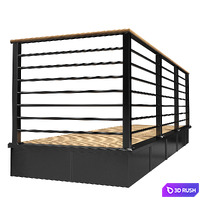 Railing 03 3D Model Vray, Corona