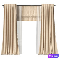 Curtains 3D Model Vray, Corona