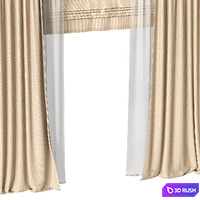 Curtains 3D Model Vray, Corona