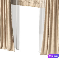 Curtains 3D Model Vray, Corona