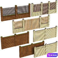 Wicket gate fence 3D Model Vray, Corona